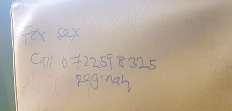 No shame! Prostitute posts her number for business No shame! Prostitute posts her number for business