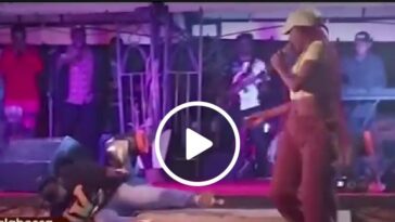 VIDEO: Is it a stunt? Watch Fille fall off stage while performing live