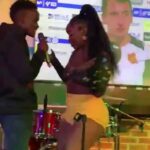VIDEO: Fan chickens out after Lydia Jazmine parades her sumbie for him on stage