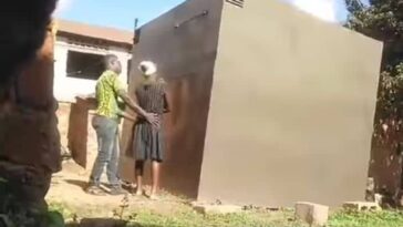 VIDEO: Couple nabbed chewing themselves behind house