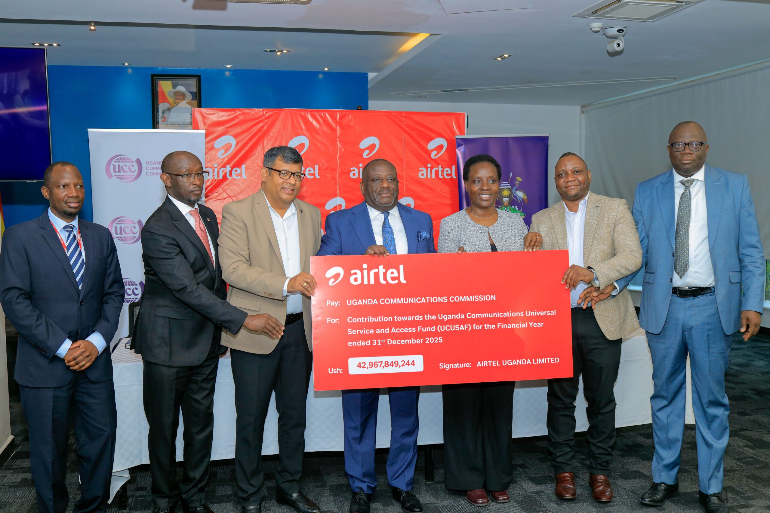 Airtel Uganda Pays UGX 42.9 billion to UCC to Accelerate Rural Connectivity across Uganda